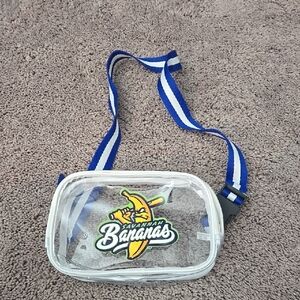 Savannah Bananas Clear Crossbody Bag with Blue Strap
